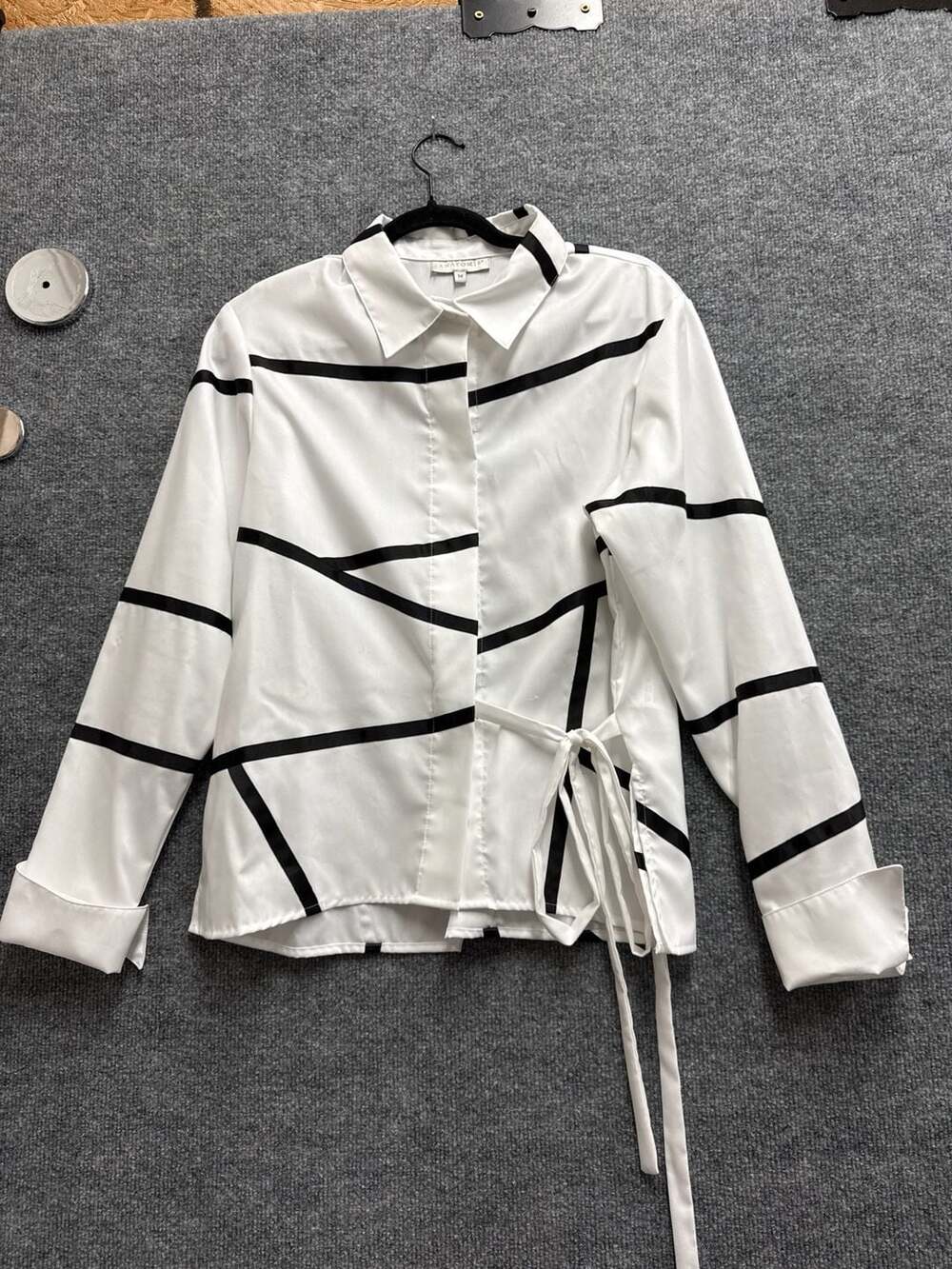 Anatomie Georgette Button Down Shirt with Sash Detail